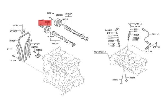 Valve OCV de voiture Hyundai Kia, valve de contrôle de carburant 24355-03HA0 Ioniq Elantra Niro
